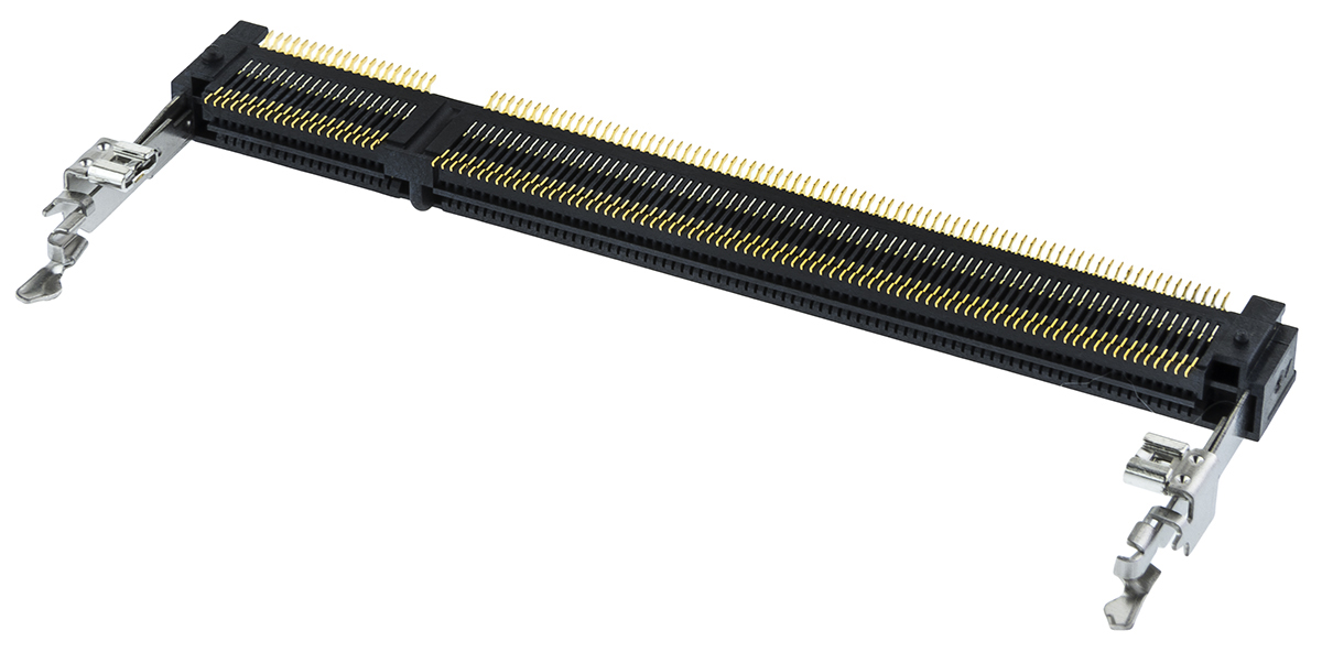 1473149-4 TE Connectivity 0.6 mm Pitch 200 Way, Right Angle Surface Mount Mount DDR2 DIMM Socket ,1.8V, 0.5A