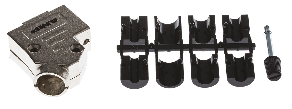 TE Connectivity ADK Series Zinc Angled D-Sub Backshell, 9 Way Strain Relief