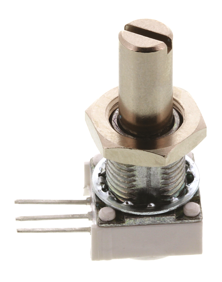 Vishay 148 10 kΩ Rotary Potentiometer 1-Turns 1-Gang Panel Mount, Through Hole, 14810F0GJSX10103KA
