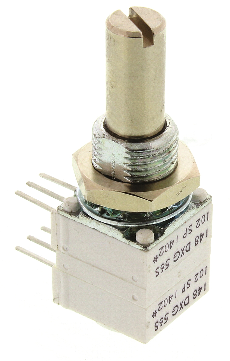 Vishay 148 1 kΩ Rotary Potentiometer 1-Turns 1-Gang Panel Mount, Through Hole, 14820F0GJSX13102KA