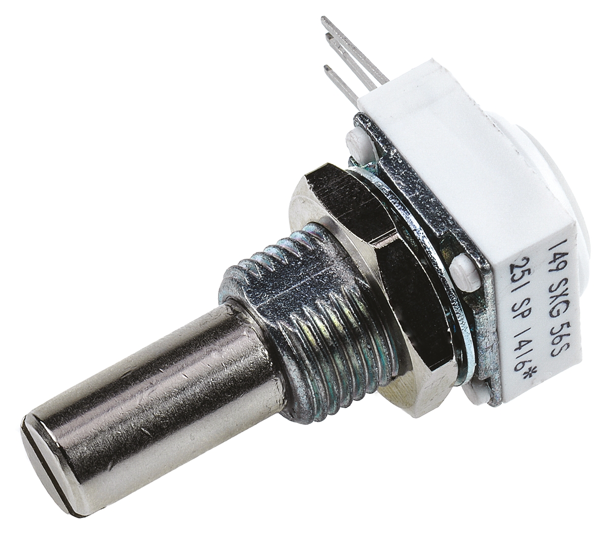 Vishay 149 250 Ω Rotary Potentiometer 1-Turns 1-Gang Panel Mount, Through Hole, 14910F0GJSX10251KA
