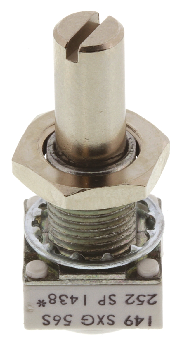 Vishay 149 2.5 kΩ Rotary Potentiometer 1-Turns 1-Gang Panel Mount, Through Hole, 14910F0GJSX10252KA