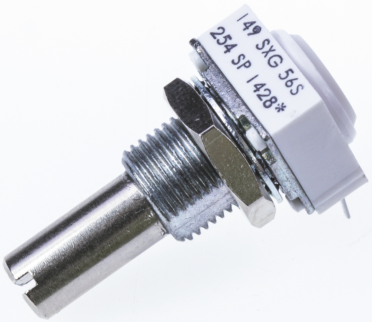 Vishay 149 250 kΩ Rotary Potentiometer 1-Turns 1-Gang Panel Mount, Through Hole, 14910F0GJSX10254KA