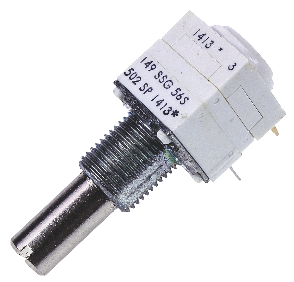 Vishay 149 5 kΩ Rotary Potentiometer 1-Turns 2-Gang Panel Mount, Through Hole, 14921F0GJSX13502KA