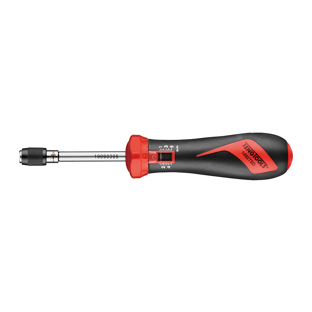 Teng Tools Adjustable Torque Screwdriver, 1 To 5 Nm, 1/4 in Drive, ±6 % Accuracy