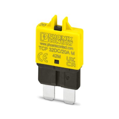 Phoenix Contact TCP 32DC/20A M Thermal Circuit Breaker - 1-Pole, On Base Element, 20A Current Rating, 2000 A, 32V ac, 32