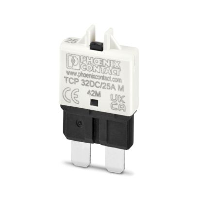 Phoenix Contact TCP 32DC/25A M Thermal Circuit Breaker - 1-Pole, On Base Element, 25A Current Rating, 2000 A, 32V ac, 32