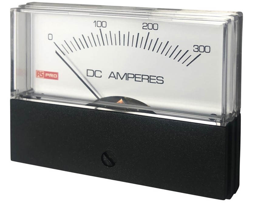 186-2532 RS PRO Analogue Panel Ammeter DC, 76mm x 74mm, ±1.5 % Moving Coil