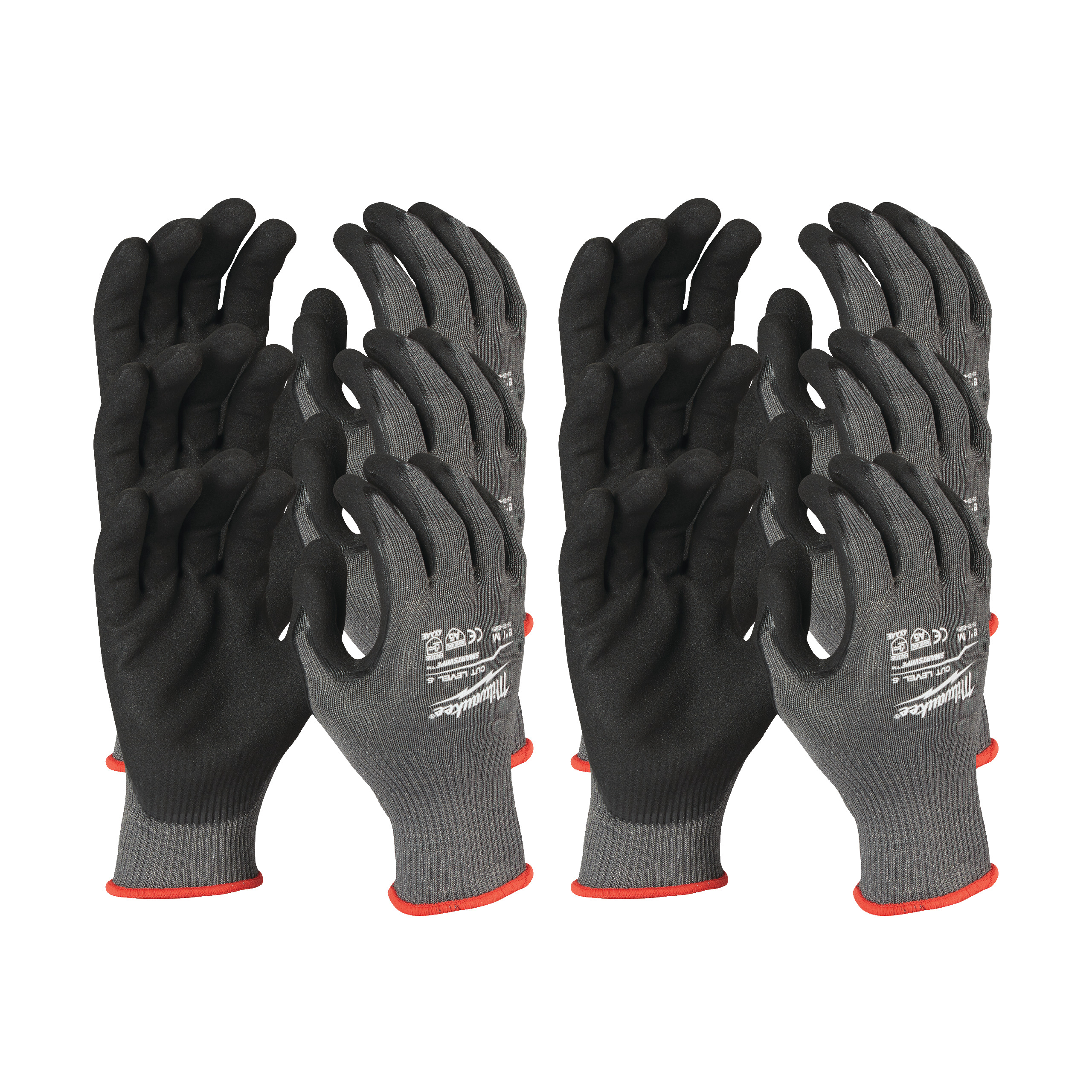 Milwaukee Cute Black, Grey Nitrile Nitrile Work Gloves, Nitrile Coating
