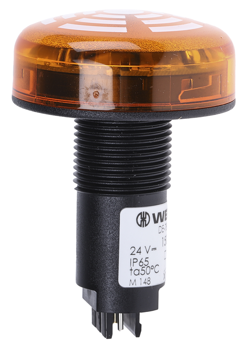 Werma 150 Series Yellow Beacon-Buzzer Combination, IP65 230V dc Panel 80 dB @ 1m