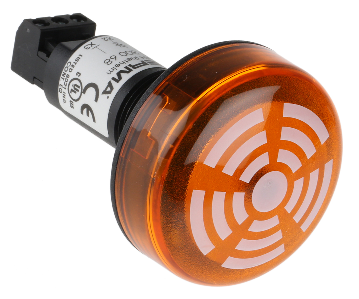 Werma 150 Series Yellow Beacon-Buzzer Combination, IP65 230V ac Panel 80 dB @ 1m