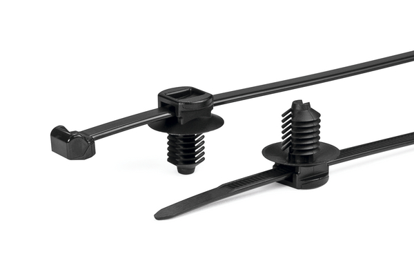 HellermannTyton Cable Tie, 200 mm x 4.6mm, Black Polyamide 66