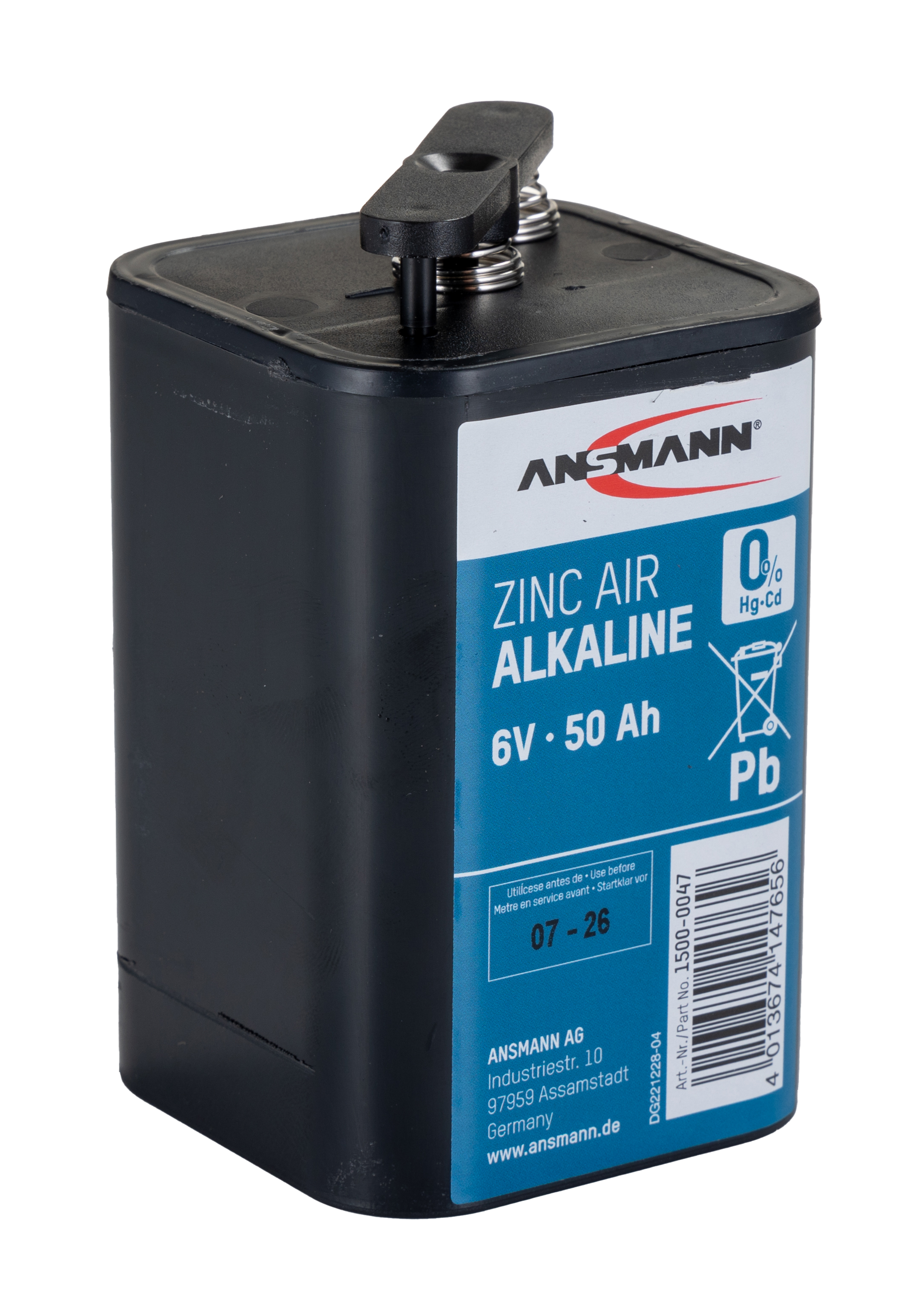 Ansmann 6 V, 50 Ah Zinc Air Alkaline Lantern Battery