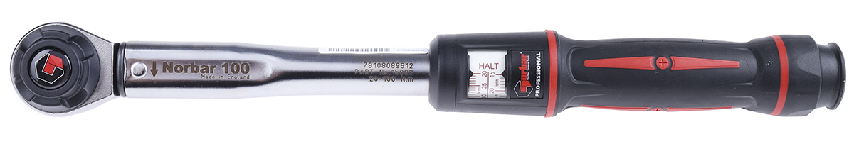 Norbar Torque Tools Click Torque Wrench, 20 To 100 Nm, 1/2 in Drive, Square Drive, 387mm Overall