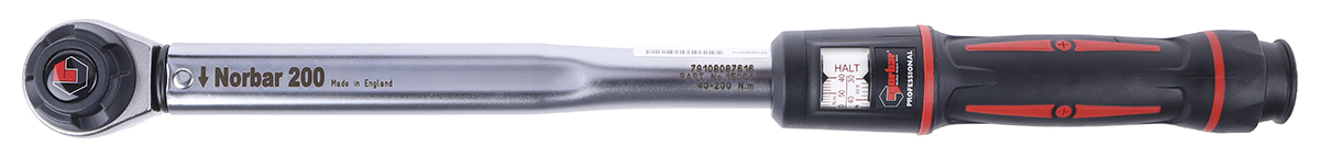 Norbar Torque Tools Click Torque Wrench, 40 To 200 Nm, 1/2 in Drive, Square Drive, 470mm Overall, RSCAL