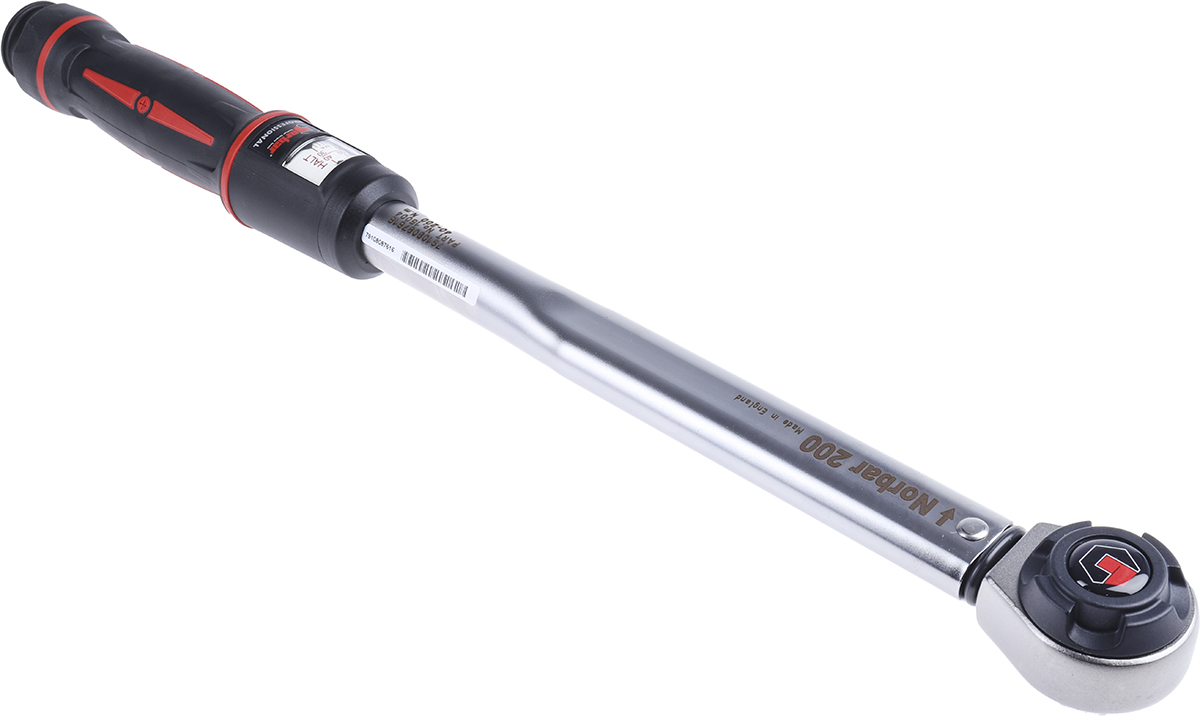 15004 Norbar Torque Tools Click Torque Wrench, 40 To 200 Nm, 1/2 in Drive, Square Drive, 470mm Overall, RSCAL