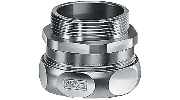 Flexa Silver, Conduit Fitting, M20 x 1.5, Nickel Plated Brass, Silver IP40 rating