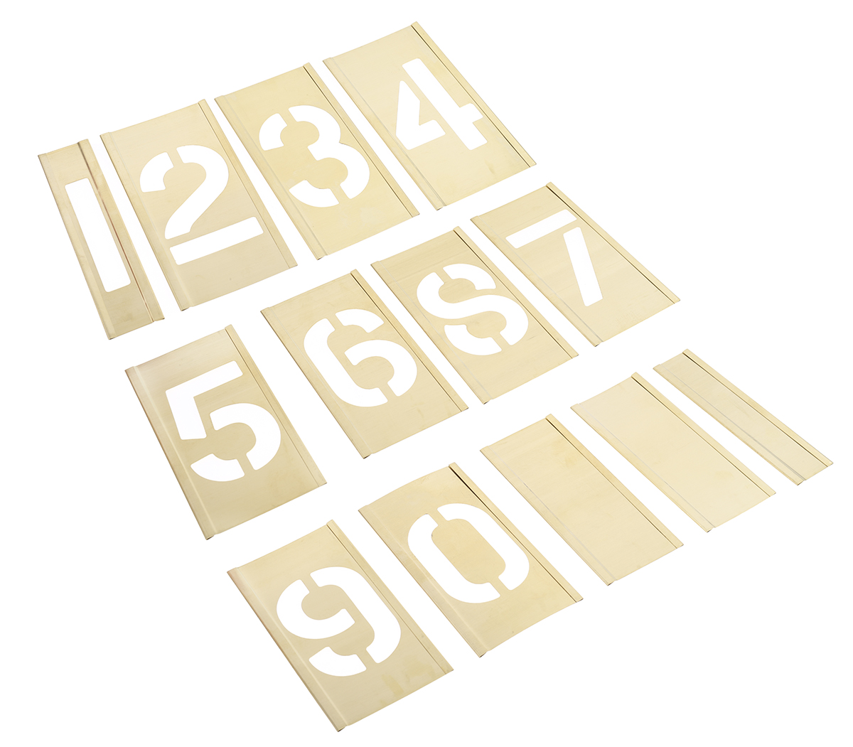 AT Brown 13 Piece Brass Stencil Numbers Only, 51 mm Character Height