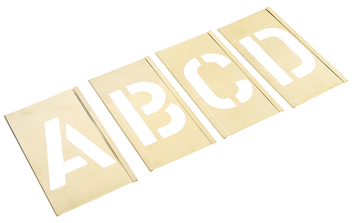 150305 AT Brown 30 Piece Brass Stencil Letters Only, 50.8 mm Character Height