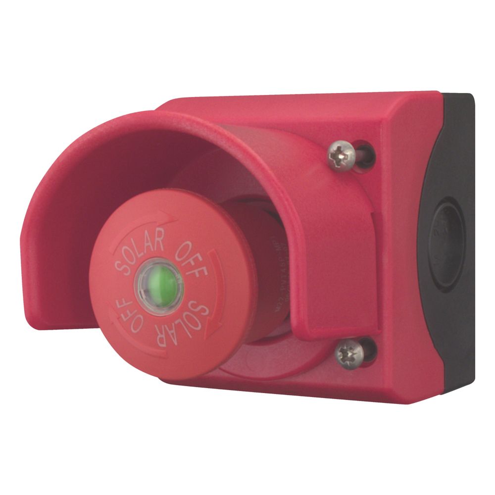 Eaton Push Emergency Stop Push Button Switch - 2 NC, Plastic, 1 Cutouts, Red, SOLAR OFF, IP67, IP69K