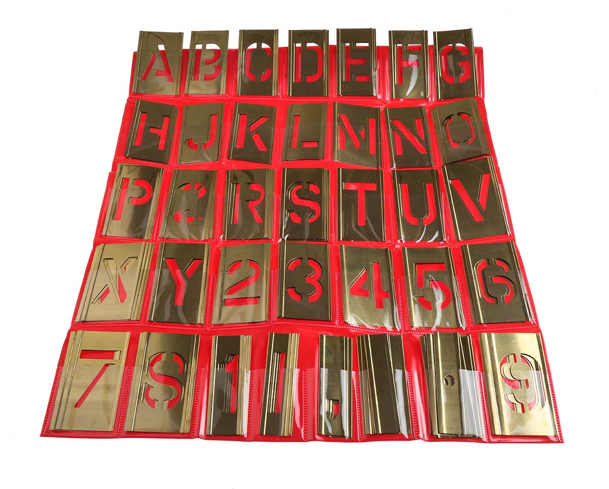 AT Brown 105 Piece Brass Stencil Letters & Numbers, 51 mm Character Height