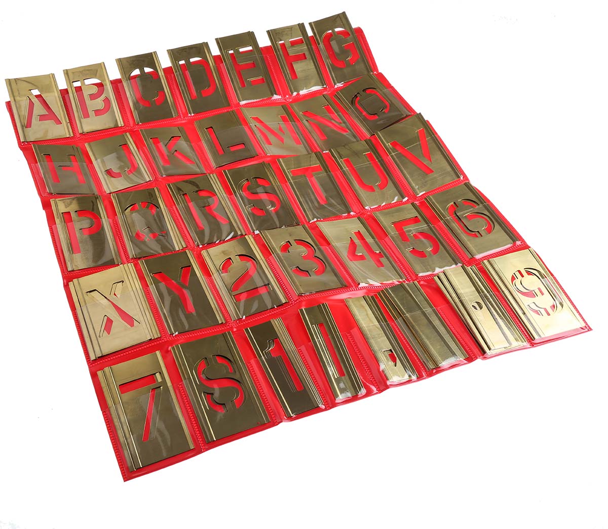150761 AT Brown 105 Piece Brass Stencil Letters & Numbers, 51 mm Character Height