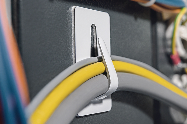 HellermannTyton White Steel Cable Clip, 12 mm Max. Bundle Self-Adhesive