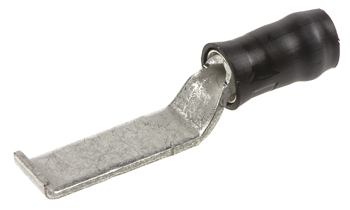 TE Connectivity Hooked, PIDG Insulated Crimp Blade Terminal 13 mm Blade Length, 22 AWG to 16 AWG, Black