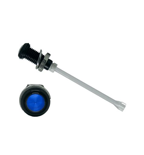 RHD-1160-F6PZB67PR Bivar, Panel Mount Vertical LED Light Pipe, Blue Round Lens
