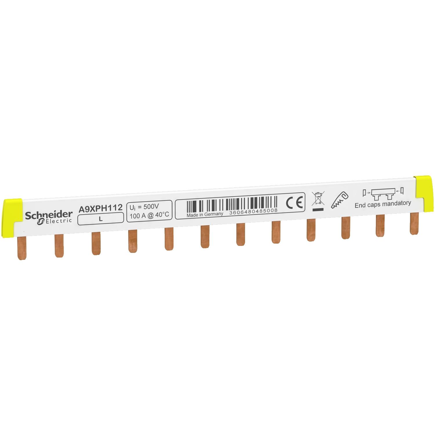 Schneider Electric 1 Phase Busbar, 12 Module, 415V