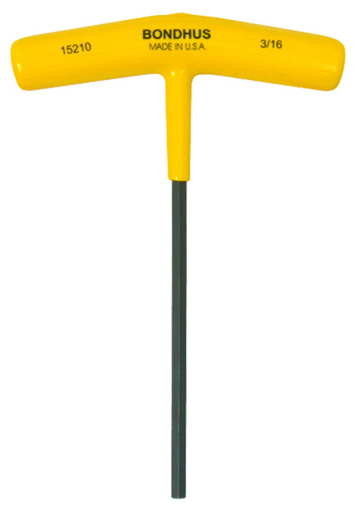 Bondhus T-Handle Metric, Imperial Hex Key, Hex size 3/16 in
