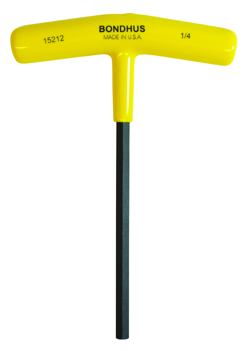 Bondhus T-Handle inch, Metric Hex Key, Hex size 1/4 in