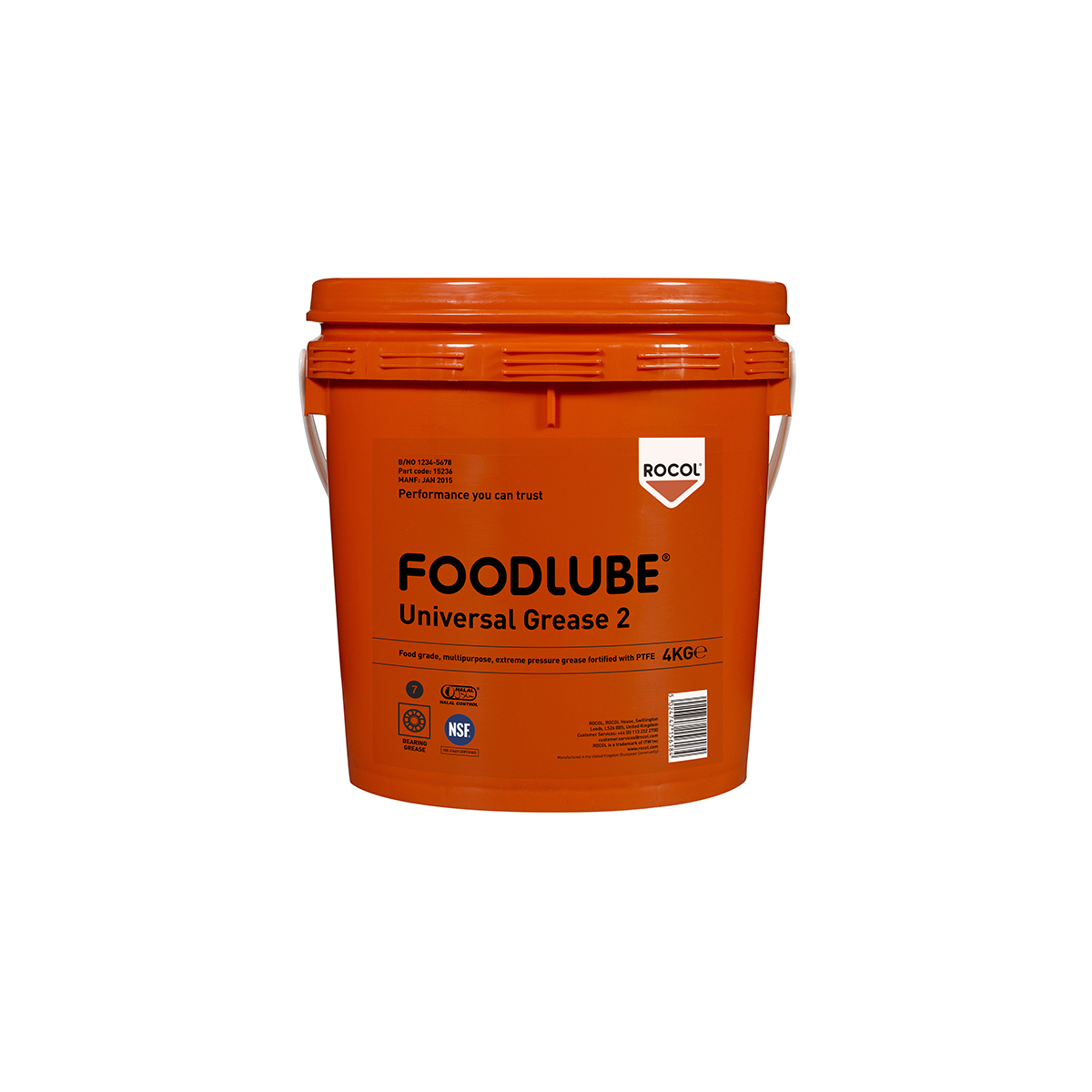 Rocol Foodlube Universal 2 Lubricant Polytetrafluoroethylene 4 kg Tin Food Safe