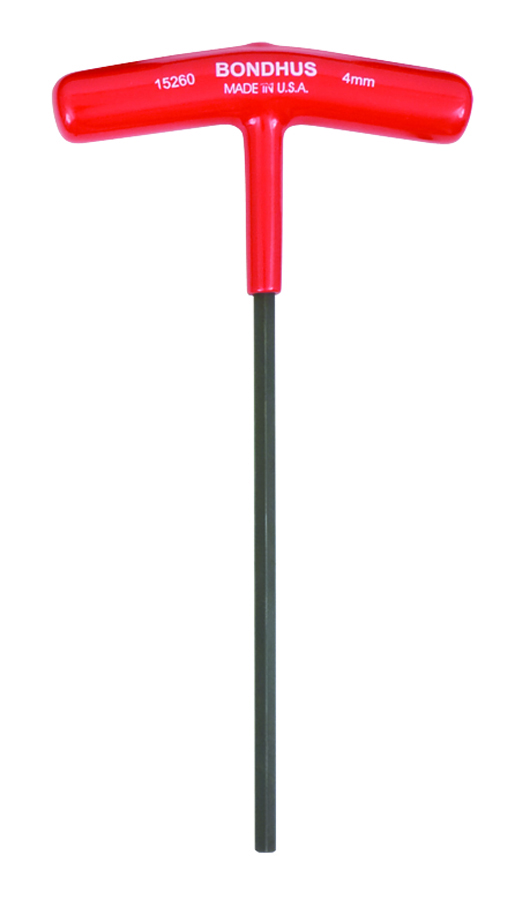 Bondhus T-Handle Metric, inch Hex Key, Hex size 4 mm