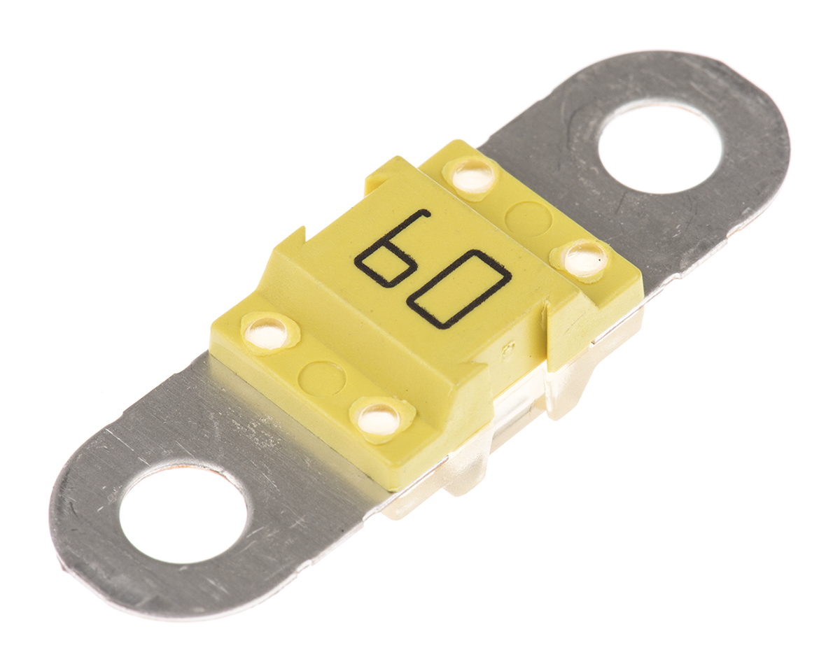 Littelfuse 60A Yellow Car Fuse, 32V dc