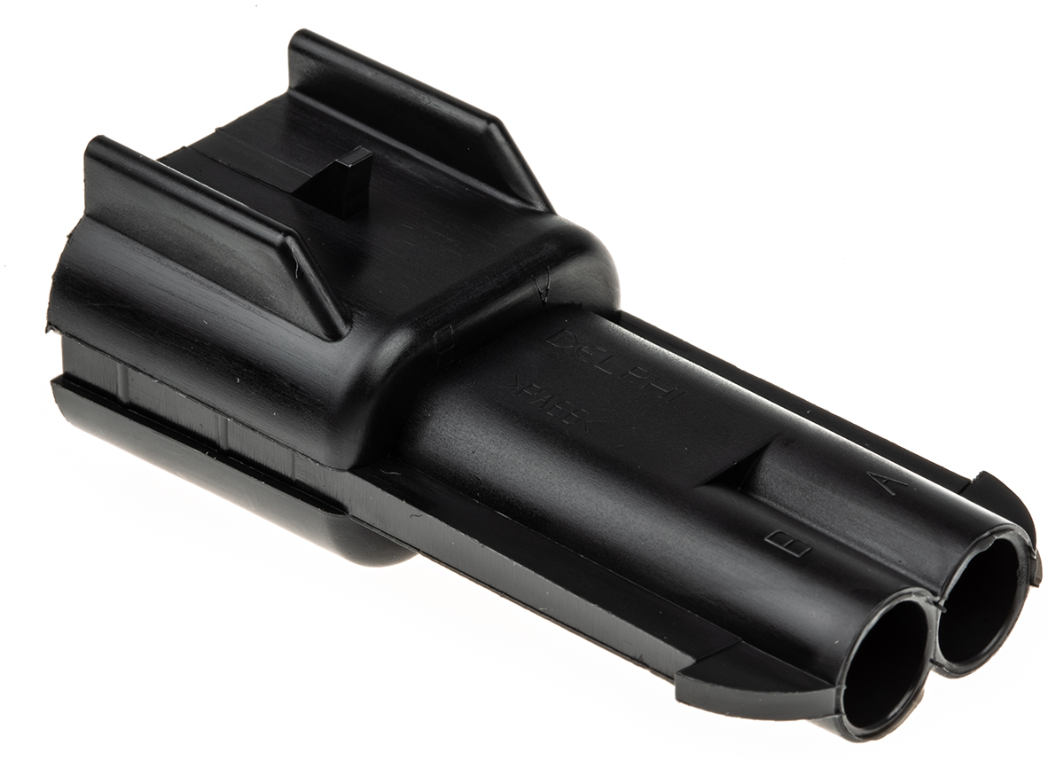 Delphi, Metri-Pack 280 Automotive Connector Male Black Cable 2 Way Crimp Termination 15300002