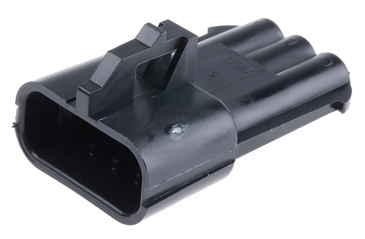 Delphi, Metri-Pack 280 Automotive Connector Male Black Cable 3 Way Crimp Termination 15300003