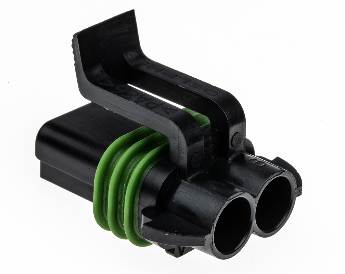 Delphi, 280 Automotive Connector Female Black Cable 2 Way Crimp Termination