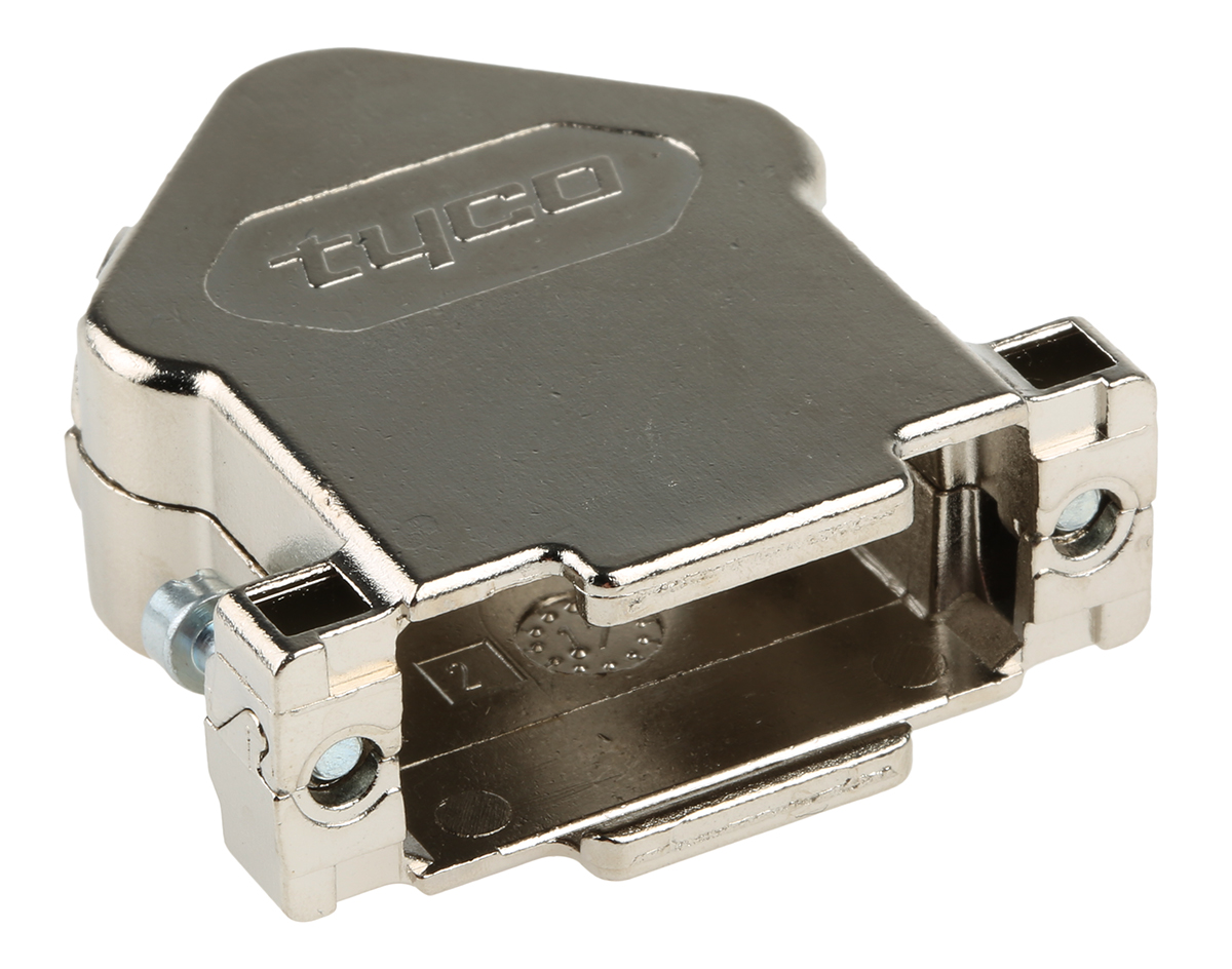 1534807-1 TE Connectivity AMPLIMITE HD-20 Series Gadolinium Zinc Alloy Angled D-Sub Backshell, 15 Way Strain Relief