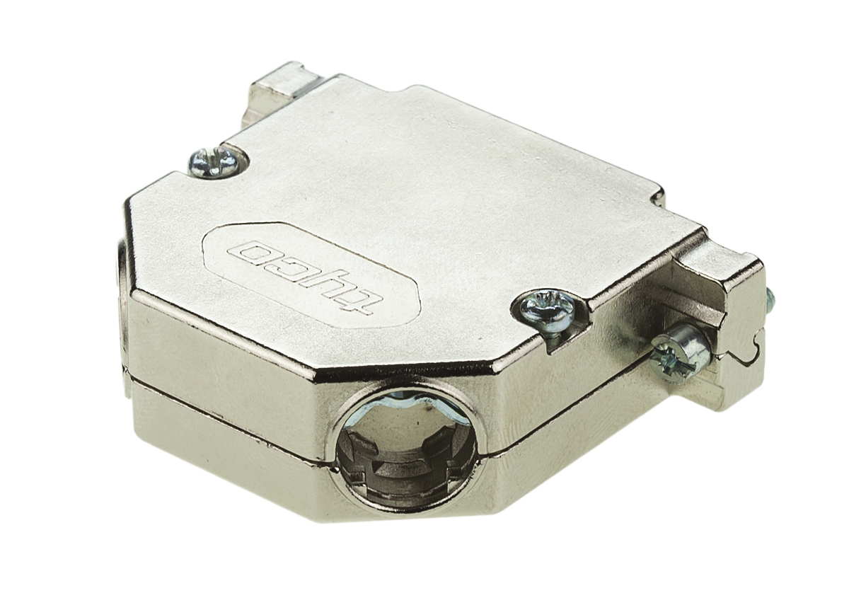 1534809-1 TE Connectivity AMPLIMITE HD-20 Series Gadolinium Zinc Alloy Angled D-Sub Backshell, 25 Way
