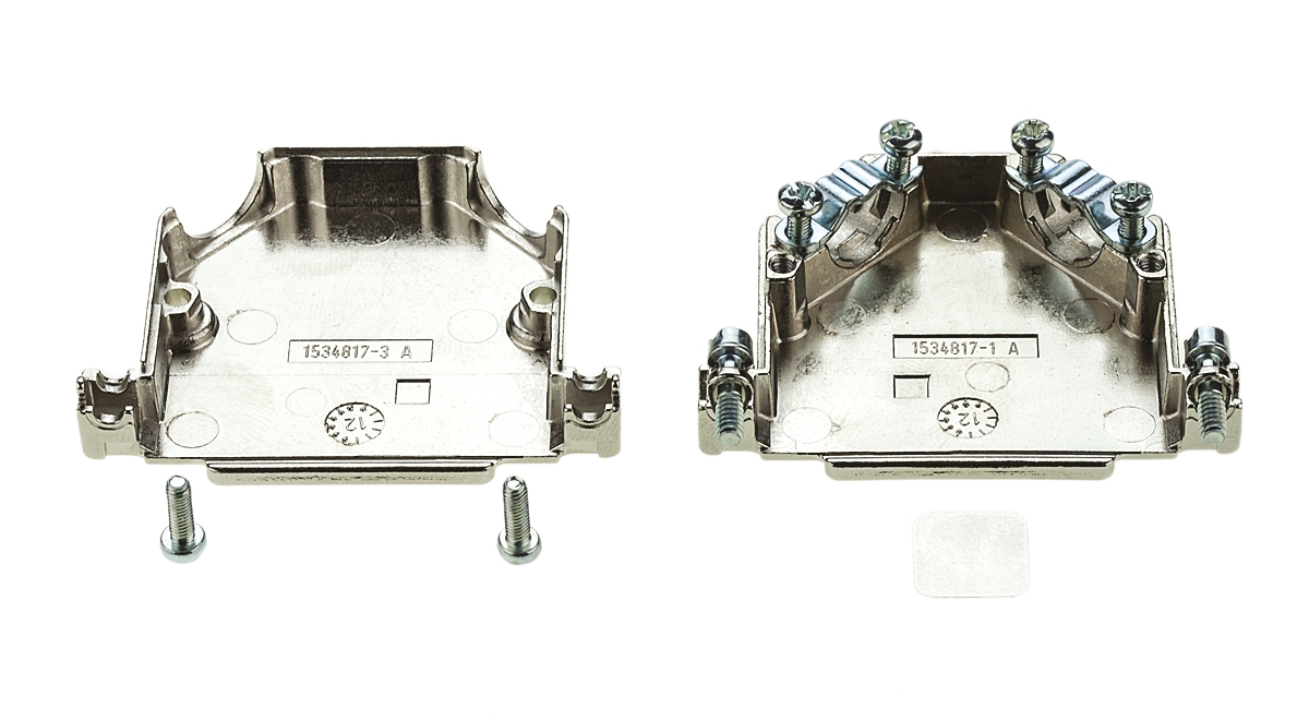 1534809-1 TE Connectivity AMPLIMITE HD-20 Series Gadolinium Zinc Alloy Angled D-Sub Backshell, 25 Way