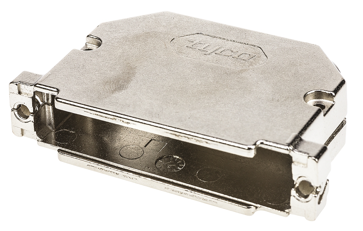 TE Connectivity AMPLIMITE HD-20 Series Gadolinium Zinc Alloy Angled D-Sub Backshell, 37 Way