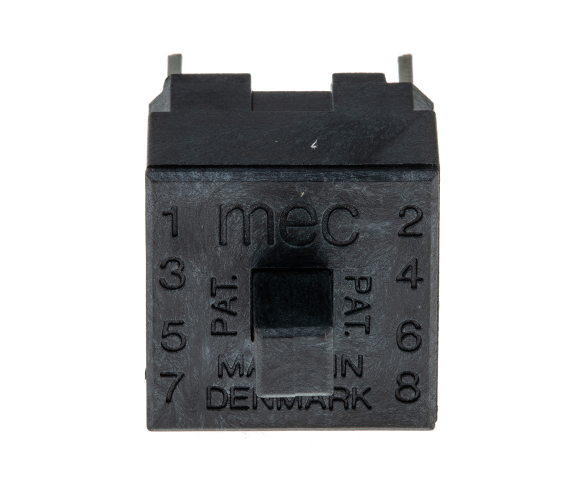 15401 MEC Push Button Switch, PCB Silver, DPDT, IP54
