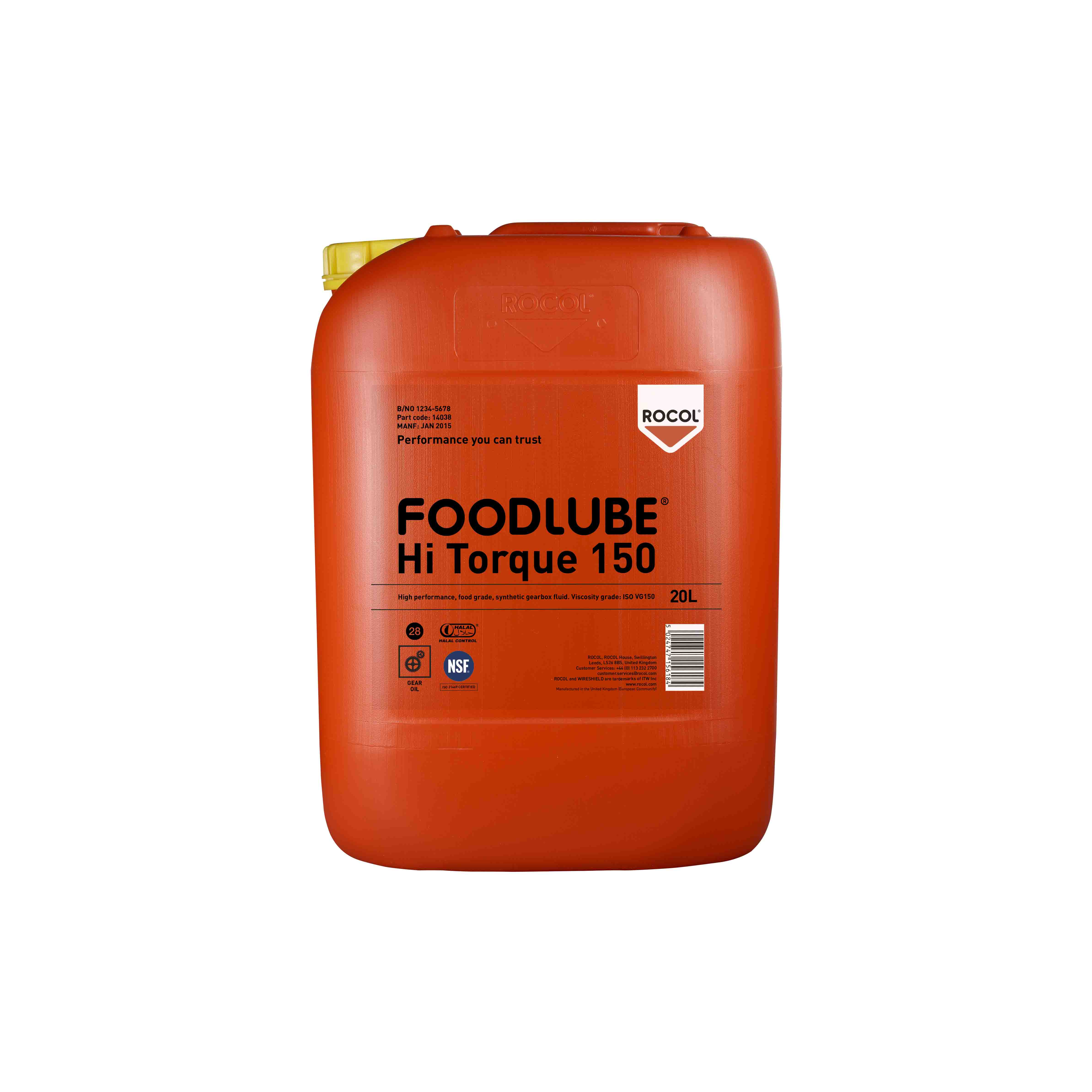 Rocol Foodlube® Hi-Torque 150 Lubricant Polyalphaolefin 20 L Can Food Safe