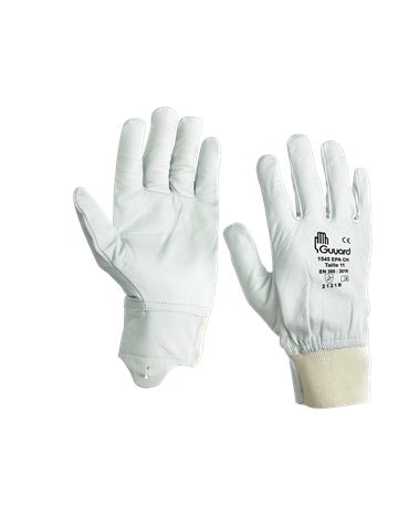 GUYARD 1545 EPA CH White Leather Work Gloves, Size 8