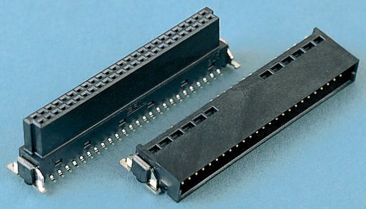 ERNI SMC Series Straight Surface PCB Socket, 12-Contact, 2 Row, 1.27 mm Pitch Solder