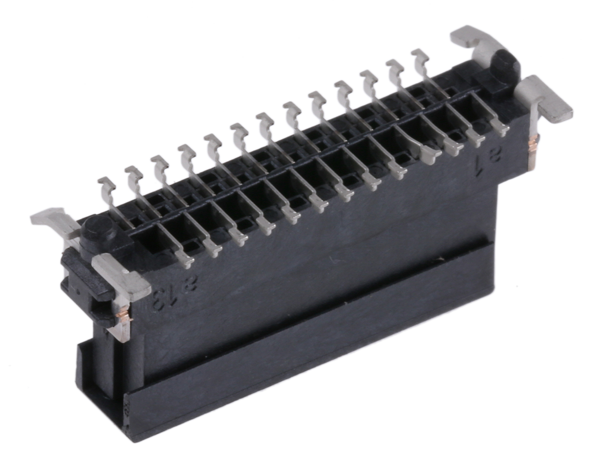 154718-154718-e ERNI SMC Series Straight Surface Mount PCB Socket, 26-Contact, 2 Row, 1.27 mm Pitch Solder