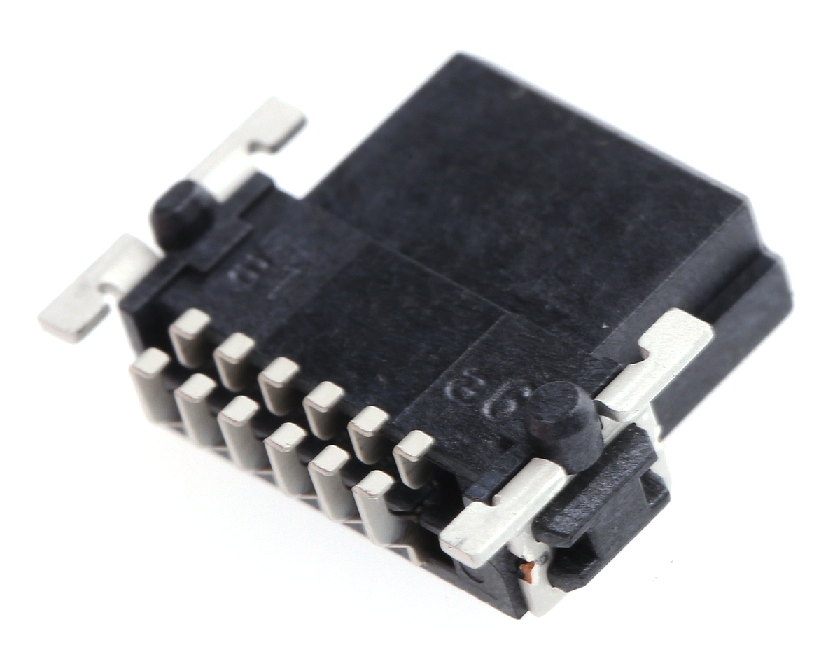ERNI SMC Series Right Angle Surface PCB Socket, 12-Contact, 2 Row, 1.27 mm Pitch Solder