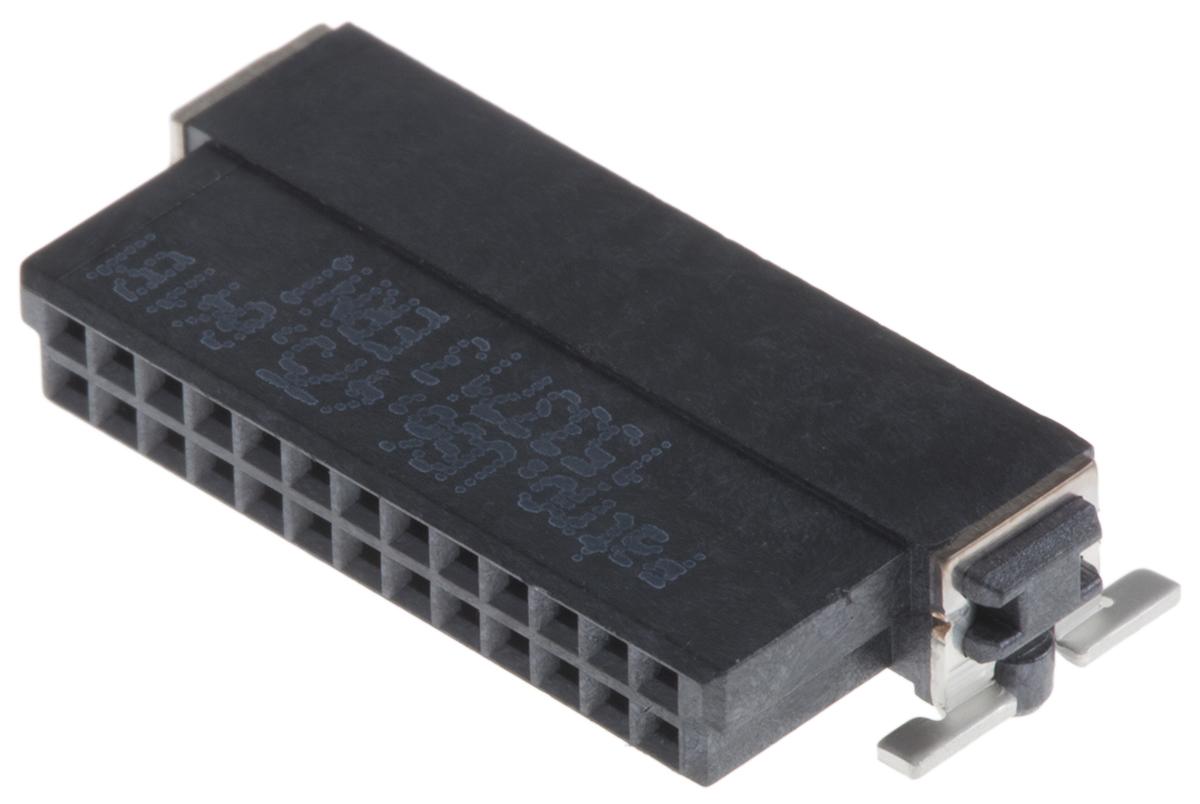 ERNI SMC Series Right Angle Surface PCB Socket, 26-Contact, 2 Row, 1.27 mm Pitch Solder