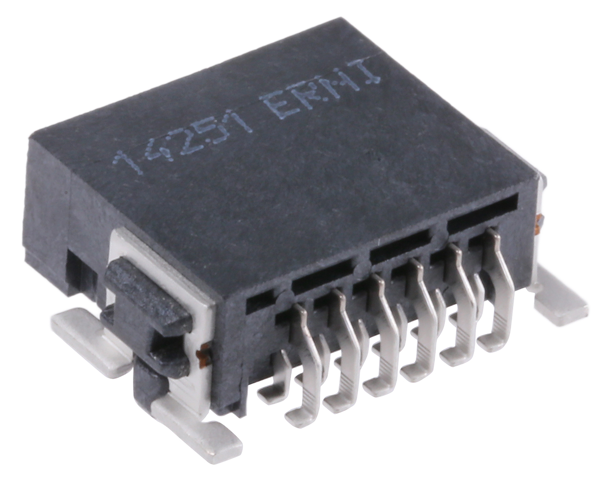 ERNI SMC Series Right Angle Surface PCB Header, 12 Contact(s), 1.27 mm Pitch, 2 Row, Shrouded